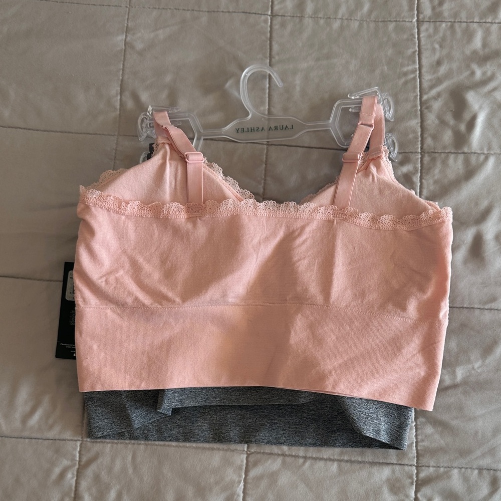 Laura Ashley Gray and Pink Lace Bralette Duo - 1X - NWT - Picture 5 of 5